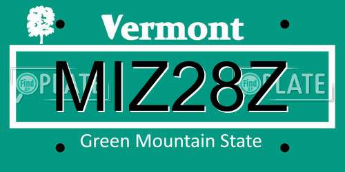 MIZ28Z Vermont License Plate