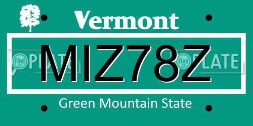 MIZ78Z Vermont License Plate