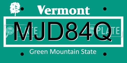 MJD84Q Vermont License Plate