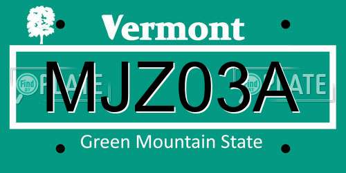 MJZ03A Vermont License Plate