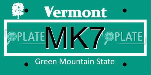 MK7 Vermont License Plate