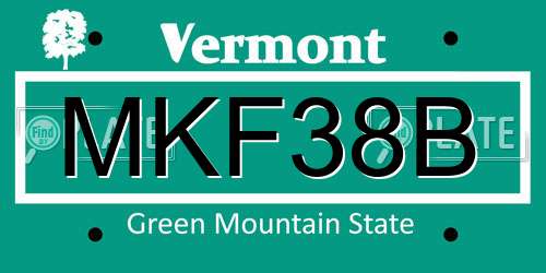 MKF38B Vermont License Plate