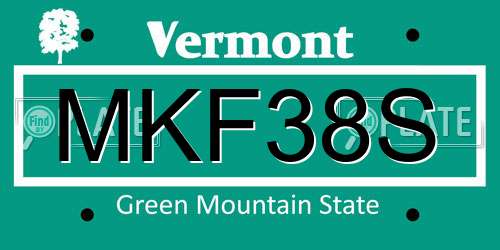 MKF38S Vermont License Plate