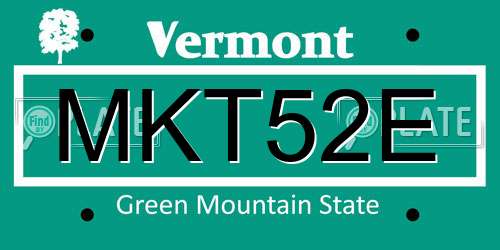 MKT52E Vermont License Plate