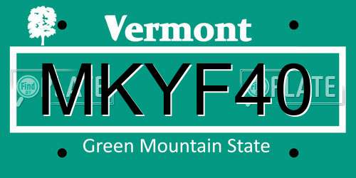 MKYF40 Vermont License Plate