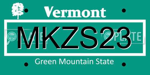MKZS23 Vermont License Plate