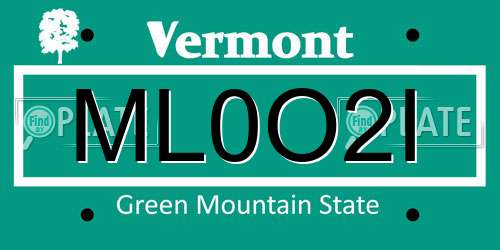 ML0O2I Vermont License Plate