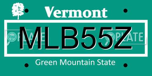 MLB55Z Vermont License Plate