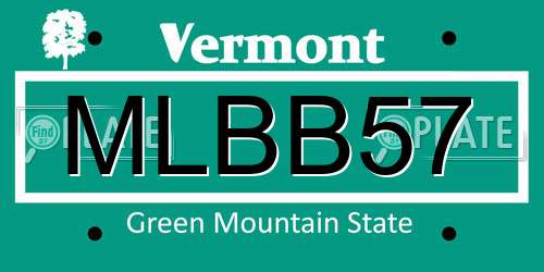 MLBB57 Vermont License Plate