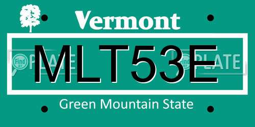 MLT53E Vermont License Plate