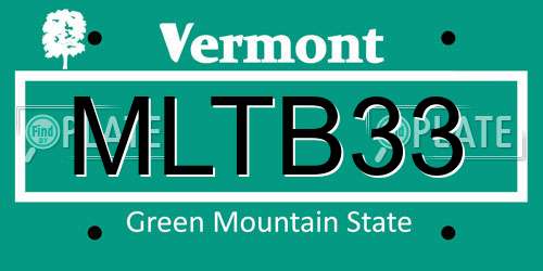 MLTB33 Vermont License Plate