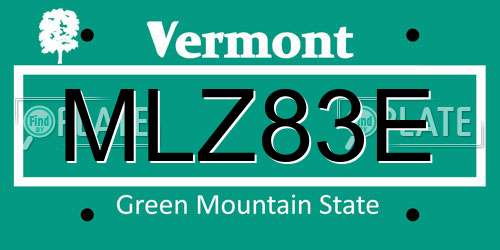 MLZ83E Vermont License Plate