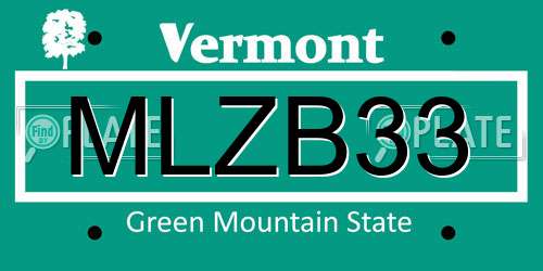 MLZB33 Vermont License Plate