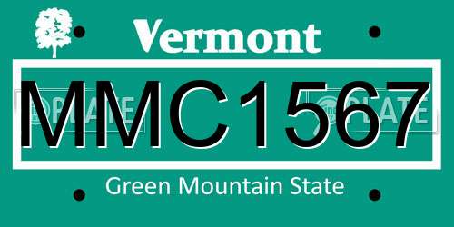 MMC1567 Vermont License Plate