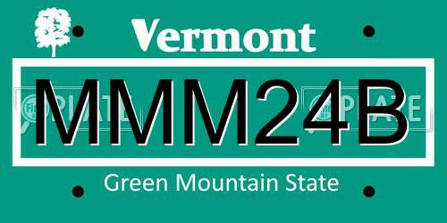 MMM24B Vermont License Plate