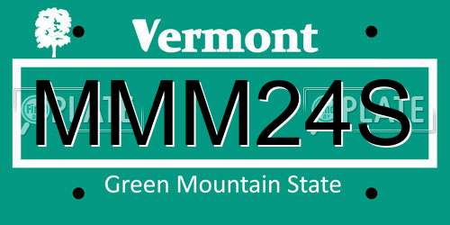 MMM24S Vermont License Plate