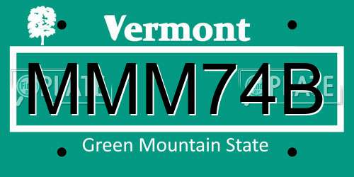 MMM74B Vermont License Plate