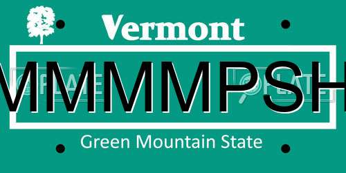 MMMMPSH Vermont License Plate