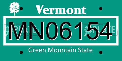 MN06154 Vermont License Plate
