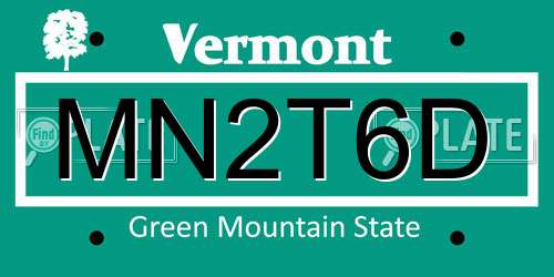 MN2T6D Vermont License Plate