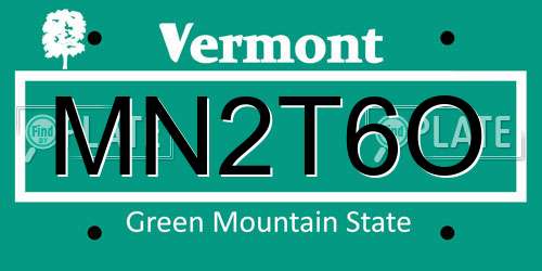 MN2T6O Vermont License Plate