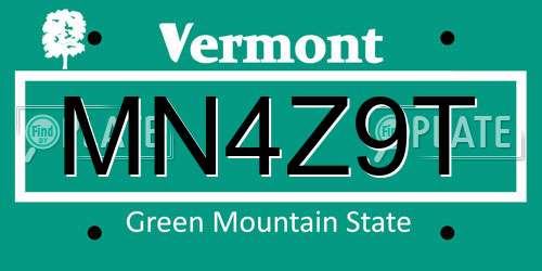 MN4Z9T Vermont License Plate