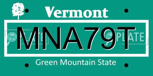 MNA79T Vermont License Plate
