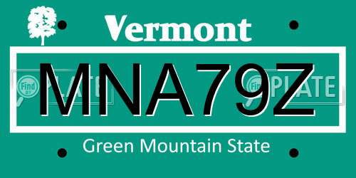 MNA79Z Vermont License Plate