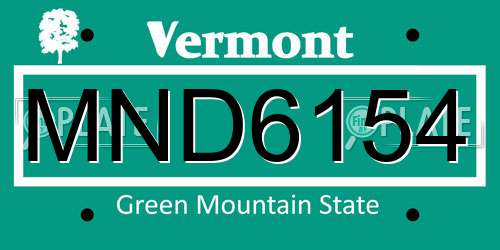 MND6154 Vermont License Plate