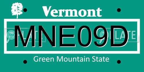 MNE09D Vermont License Plate