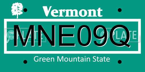 MNE09Q Vermont License Plate
