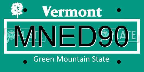 MNED90 Vermont License Plate