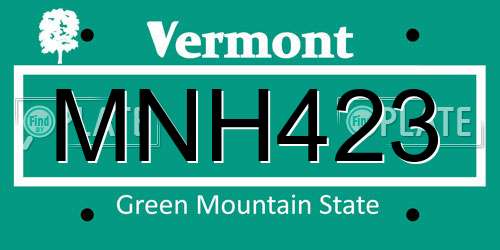 MNH423 Vermont License Plate