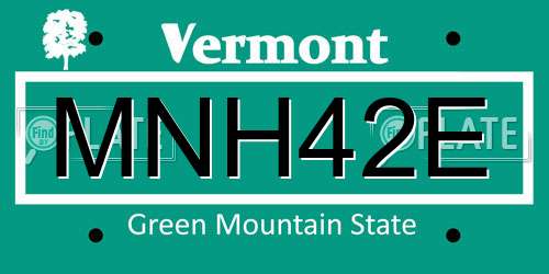 MNH42E Vermont License Plate
