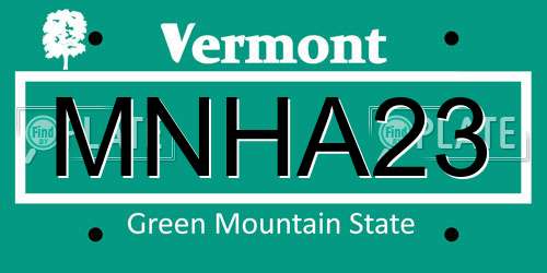 MNHA23 Vermont License Plate