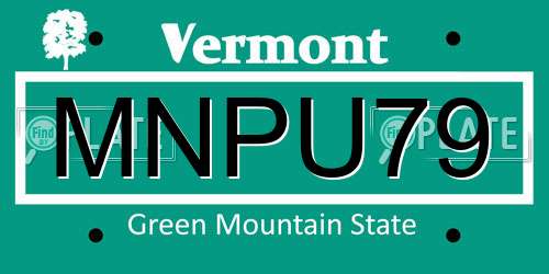 MNPU79 Vermont License Plate