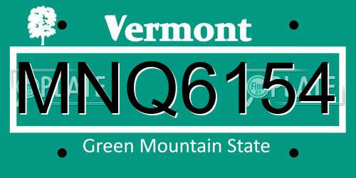 MNQ6154 Vermont License Plate