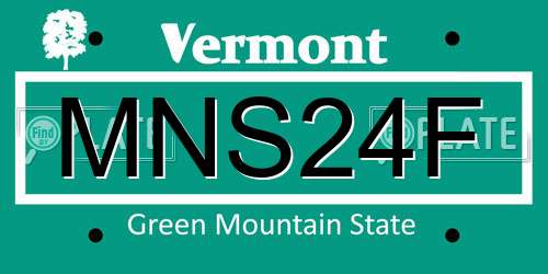 MNS24F Vermont License Plate