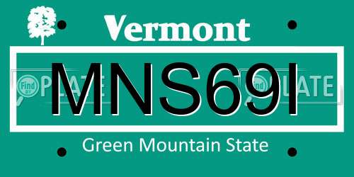 MNS69I Vermont License Plate