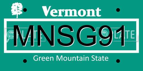 MNSG91 Vermont License Plate