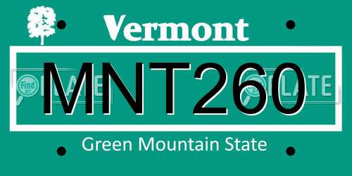 MNT260 Vermont License Plate