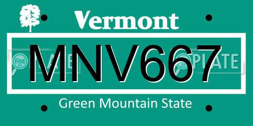 MNV667 Vermont License Plate