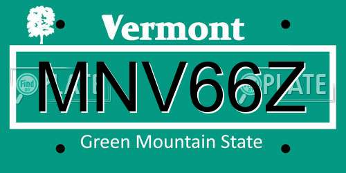 MNV66Z Vermont License Plate