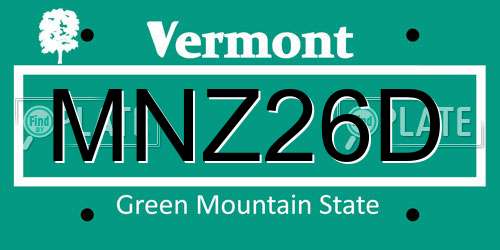 MNZ26D Vermont License Plate