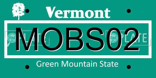 MOBS02 Vermont License Plate