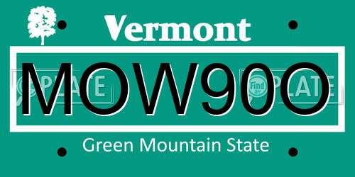MOW90O Vermont License Plate