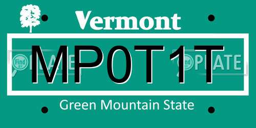 MP0T1T Vermont License Plate