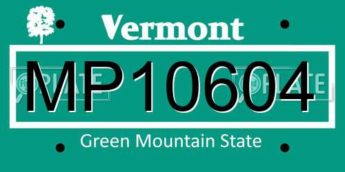 MP10604 Vermont License Plate
