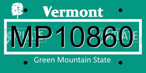 MP10860 Vermont License Plate