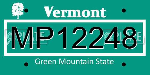 MP12248 Vermont License Plate